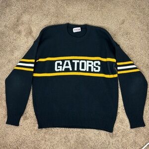 Vintage 80s Cliff Engle Sweater Varsity Crewneck Crew Knit Sports Team Gators